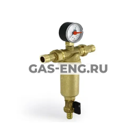 Фильтр промывной 1/2' х 3/4' ВН, с редукционными соединениями, со сливным краном и манометром,  Uni-Fitt купить в интернет-магазине промышленного оборудования в Санкт-Петербурге
