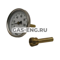 Термометр биметаллический, тип А50.20 (80 мм, сталь оцинкованная), Wika купить в интернет-магазине промышленного оборудования в Санкт-Петербурге