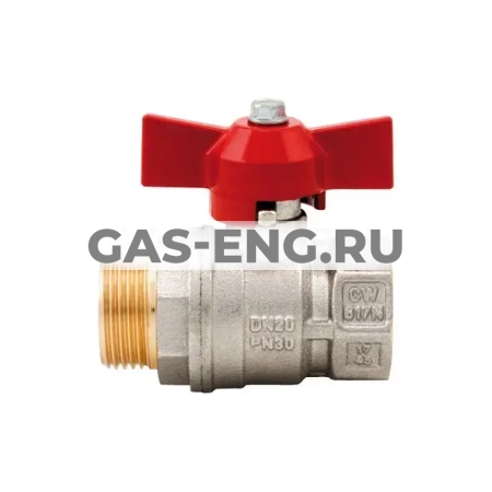 Шаровой кран никел. латунь НР-ВР, ручка бабочка, Multi-Fit, Itap, Vienna 119 купить в интернет-магазине промышленного оборудования в Санкт-Петербурге