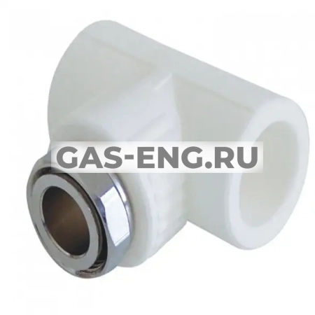 Тройник PPR 90° с накидной гайкой на металлическом штуцере, RTP (РосТурПласт) купить в интернет-магазине промышленного оборудования в Санкт-Петербурге